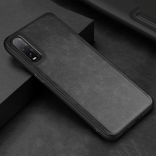 Soft Luxury Leather Snap On Case Cover R01 for Oppo Find X2 Black