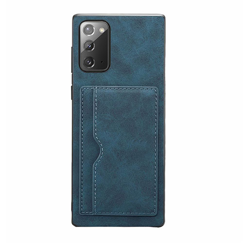 Soft Luxury Leather Snap On Case Cover R01 for Samsung Galaxy Note 20 5G Blue
