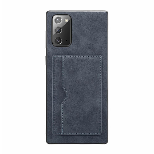 Soft Luxury Leather Snap On Case Cover R01 for Samsung Galaxy Note 20 5G Dark Gray