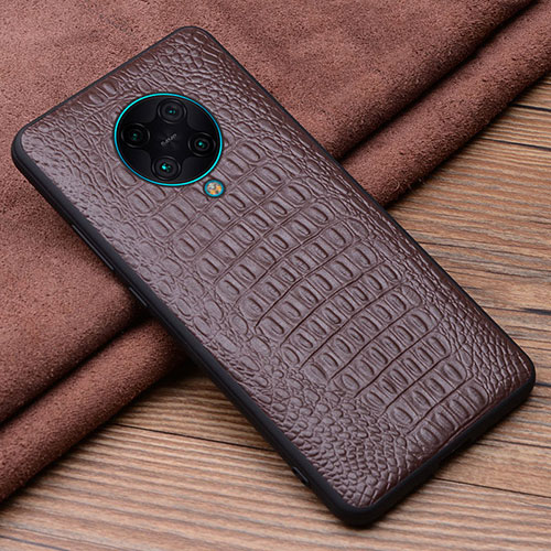 Soft Luxury Leather Snap On Case Cover R01 for Xiaomi Poco F2 Pro Brown