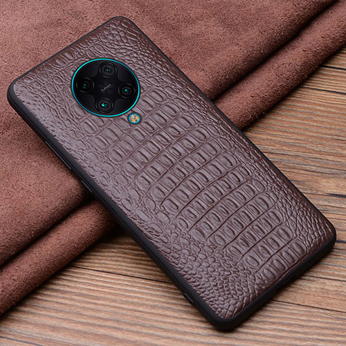 Soft Luxury Leather Snap On Case Cover R01 for Xiaomi Redmi K30 Pro Zoom Brown