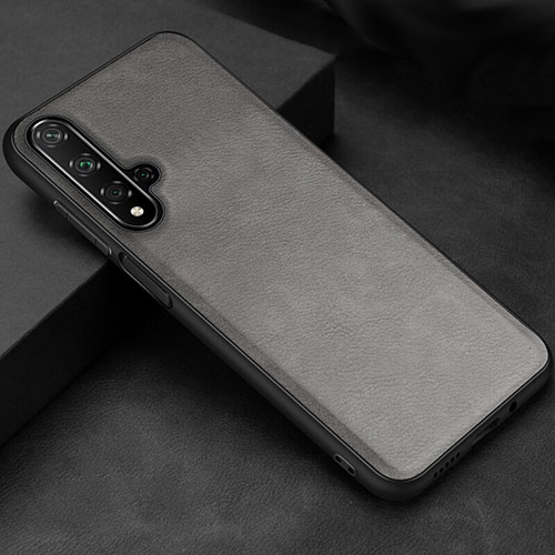 Soft Luxury Leather Snap On Case Cover R02 for Huawei Honor 20 Gray