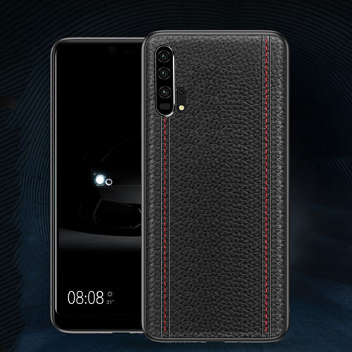 Soft Luxury Leather Snap On Case Cover R02 for Huawei Honor 20 Pro Black