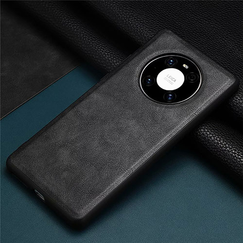 Soft Luxury Leather Snap On Case Cover R02 for Huawei Mate 40 Pro Black
