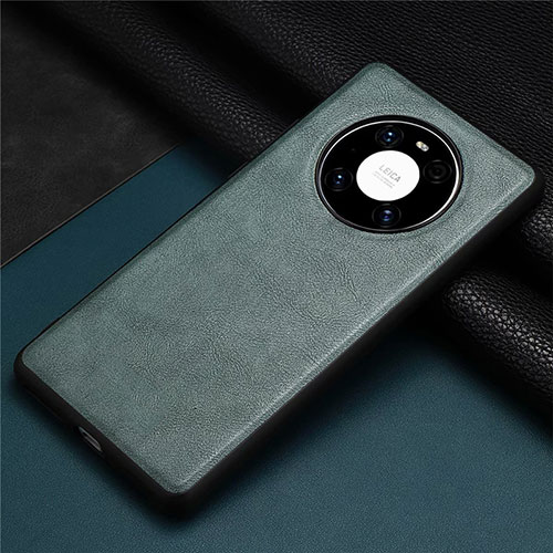 Soft Luxury Leather Snap On Case Cover R02 for Huawei Mate 40E Pro 4G Midnight Green