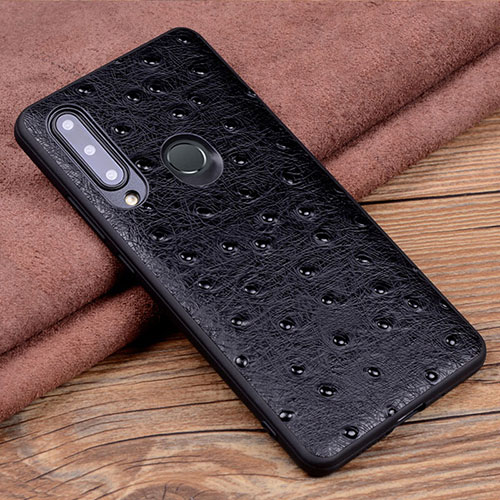 Soft Luxury Leather Snap On Case Cover R02 for Huawei P Smart+ Plus (2019) Black