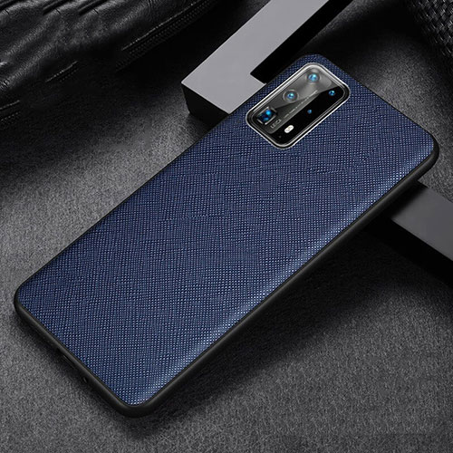 Soft Luxury Leather Snap On Case Cover R02 for Huawei P40 Pro+ Plus Blue