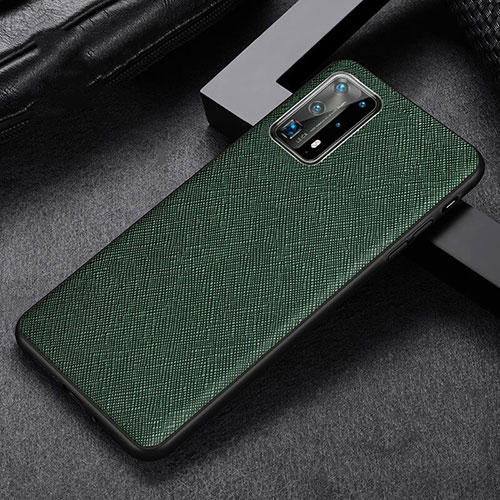 Soft Luxury Leather Snap On Case Cover R02 for Huawei P40 Pro+ Plus Green
