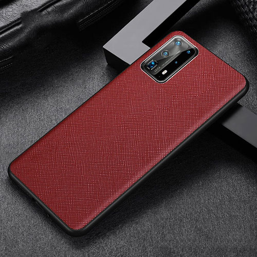 Soft Luxury Leather Snap On Case Cover R02 for Huawei P40 Pro+ Plus Red