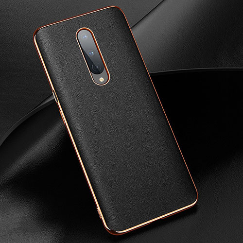 Soft Luxury Leather Snap On Case Cover R02 for OnePlus 8 Black