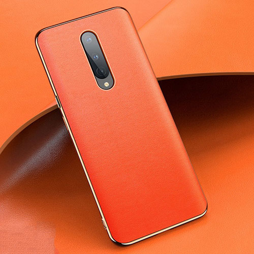 Soft Luxury Leather Snap On Case Cover R02 for OnePlus 8 Orange