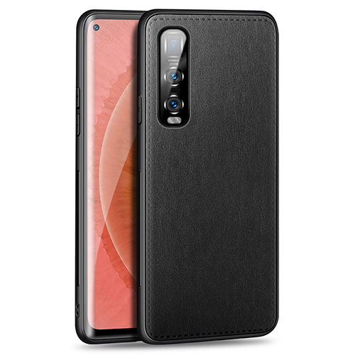 Soft Luxury Leather Snap On Case Cover R02 for Oppo Find X2 Pro Black
