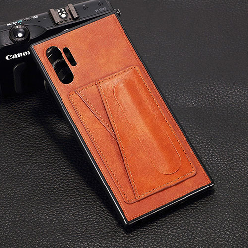 Soft Luxury Leather Snap On Case Cover R02 for Samsung Galaxy Note 10 Plus 5G Orange