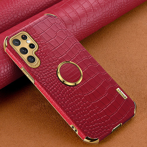 Soft Luxury Leather Snap On Case Cover R02 for Samsung Galaxy S21 Ultra 5G Red