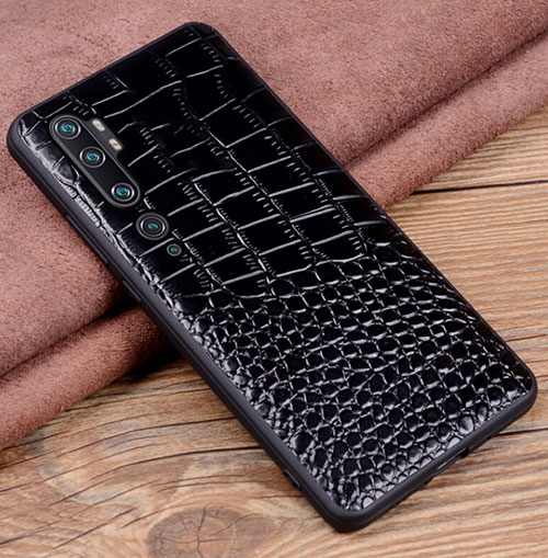 Soft Luxury Leather Snap On Case Cover R02 for Xiaomi Mi Note 10 Black