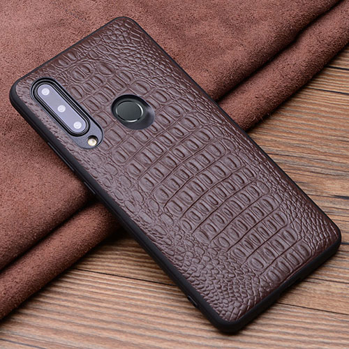 Soft Luxury Leather Snap On Case Cover R03 for Huawei Honor 20 Lite Brown