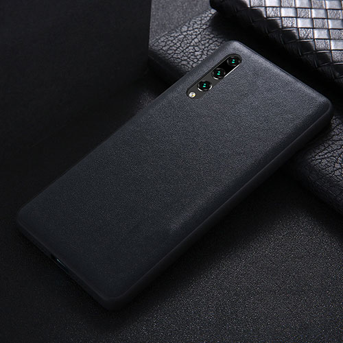 Soft Luxury Leather Snap On Case Cover R03 for Huawei P20 Pro Black