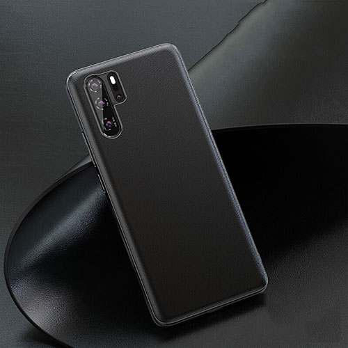Soft Luxury Leather Snap On Case Cover R03 for Huawei P30 Pro Black