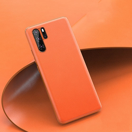 Soft Luxury Leather Snap On Case Cover R03 for Huawei P30 Pro Orange
