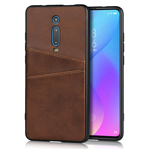 Soft Luxury Leather Snap On Case Cover R03 for Xiaomi Mi 9T Brown