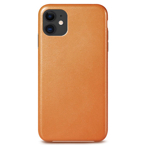 Soft Luxury Leather Snap On Case Cover R04 for Apple iPhone 11 Orange