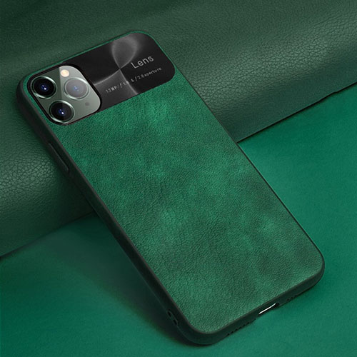 Soft Luxury Leather Snap On Case Cover R04 for Apple iPhone 11 Pro Green