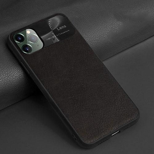 Soft Luxury Leather Snap On Case Cover R04 for Apple iPhone 11 Pro Max Black