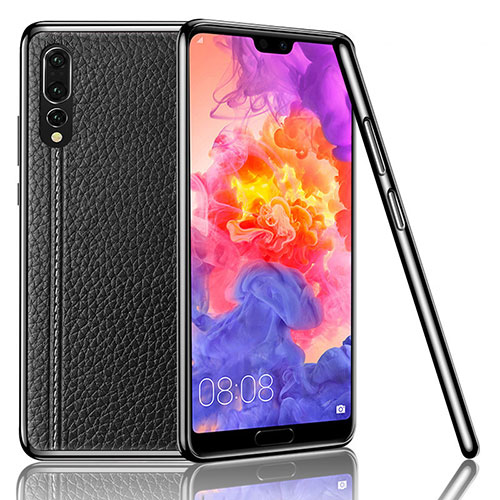Soft Luxury Leather Snap On Case Cover R04 for Huawei P20 Pro Black