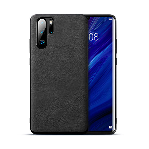 Soft Luxury Leather Snap On Case Cover R04 for Huawei P30 Pro Black