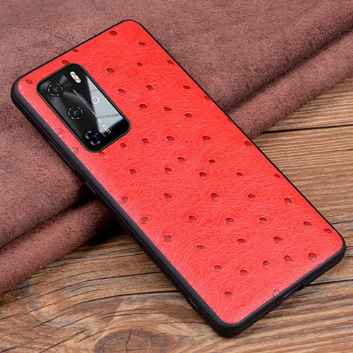 Soft Luxury Leather Snap On Case Cover R04 for Huawei P40 Pro Red