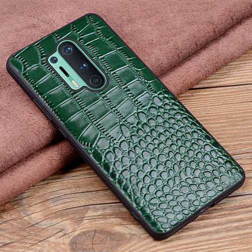 Soft Luxury Leather Snap On Case Cover R04 for OnePlus 8 Pro Green
