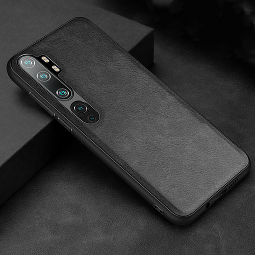 Soft Luxury Leather Snap On Case Cover R04 for Xiaomi Mi Note 10 Black