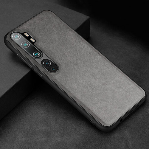 Soft Luxury Leather Snap On Case Cover R04 for Xiaomi Mi Note 10 Pro Gray