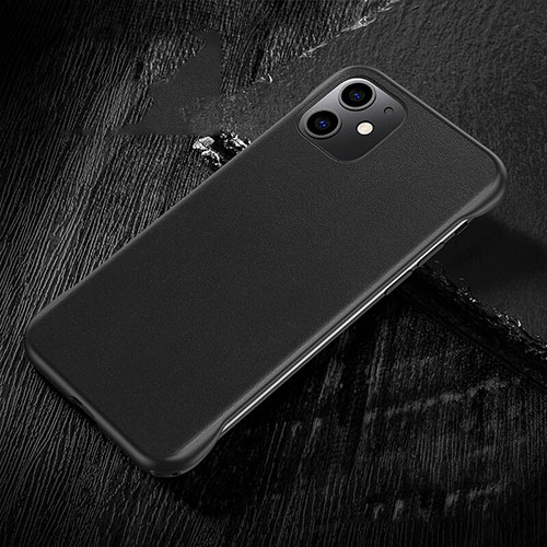Soft Luxury Leather Snap On Case Cover R05 for Apple iPhone 11 Black