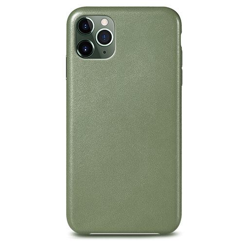 Soft Luxury Leather Snap On Case Cover R05 for Apple iPhone 11 Pro Max Green