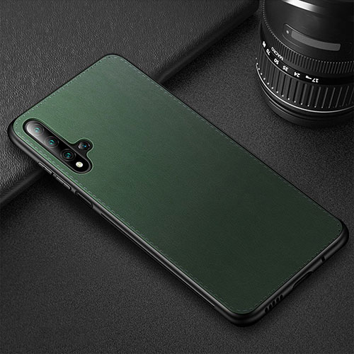 Soft Luxury Leather Snap On Case Cover R05 for Huawei Honor 20 Green