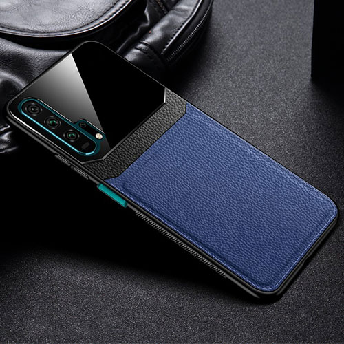 Soft Luxury Leather Snap On Case Cover R05 for Huawei Honor 20 Pro Blue