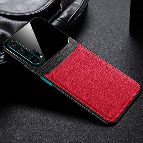 Soft Luxury Leather Snap On Case Cover R05 for Huawei Honor 20 Pro Red
