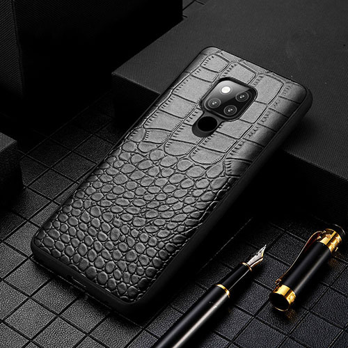 Soft Luxury Leather Snap On Case Cover R05 for Huawei Mate 20 X 5G Black