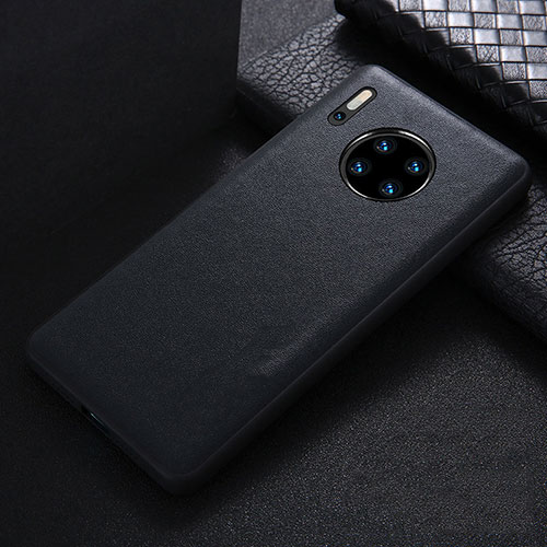 Soft Luxury Leather Snap On Case Cover R05 for Huawei Mate 30 5G Black