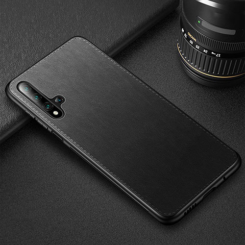 Soft Luxury Leather Snap On Case Cover R05 for Huawei Nova 5T Black