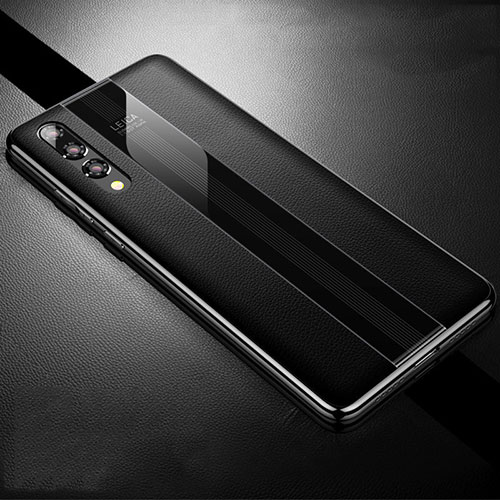 Soft Luxury Leather Snap On Case Cover R05 for Huawei P20 Pro Black