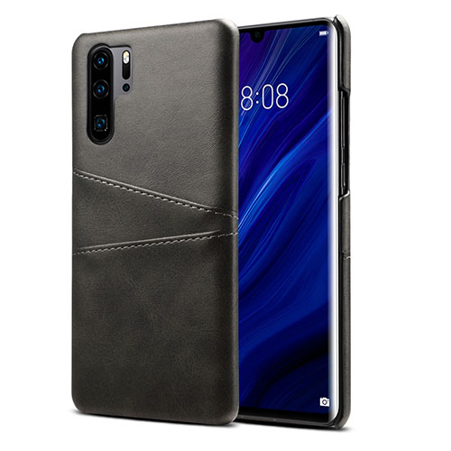 Soft Luxury Leather Snap On Case Cover R05 for Huawei P30 Pro New Edition Black