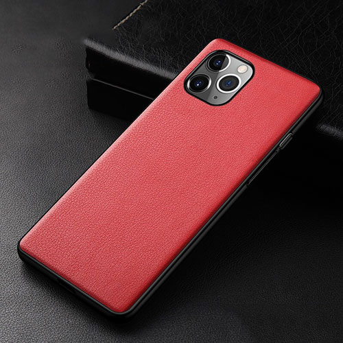 Soft Luxury Leather Snap On Case Cover R06 for Apple iPhone 11 Pro Max Red