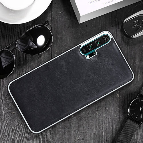 Soft Luxury Leather Snap On Case Cover R06 for Huawei Honor 20 Pro Black
