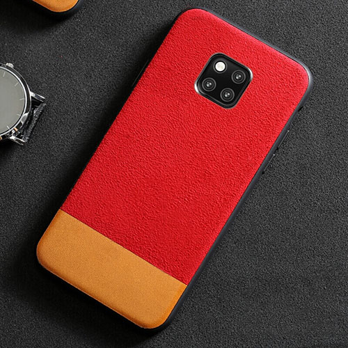 Soft Luxury Leather Snap On Case Cover R06 for Huawei Mate 20 Pro Red