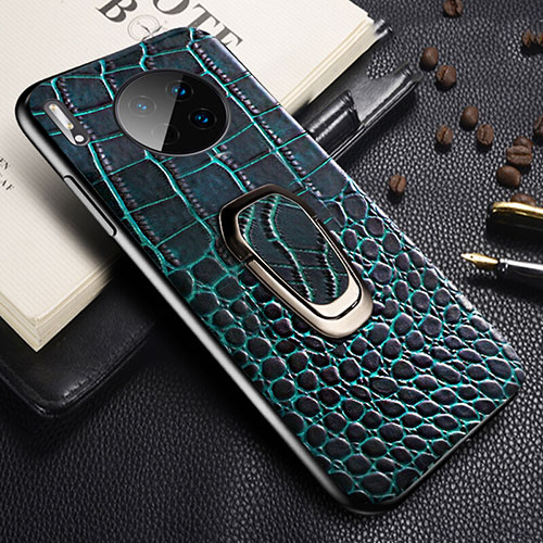 Soft Luxury Leather Snap On Case Cover R06 for Huawei Mate 30 Pro 5G Blue