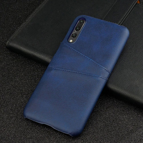 Soft Luxury Leather Snap On Case Cover R06 for Huawei P20 Pro Blue