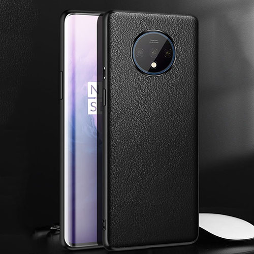 Soft Luxury Leather Snap On Case Cover R06 for OnePlus 7T Black