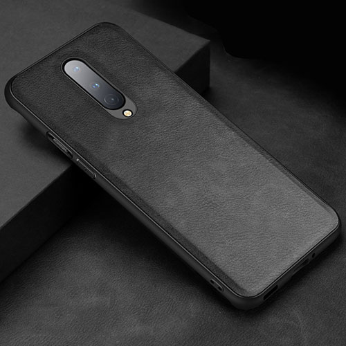 Soft Luxury Leather Snap On Case Cover R06 for OnePlus 8 Black